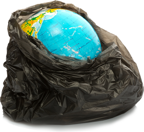 The world in a plastic trash bag